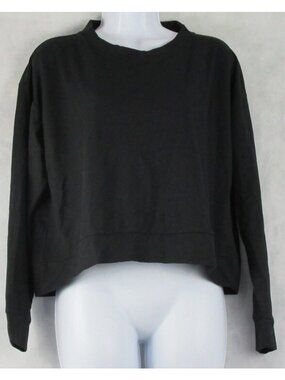Jenni Intimates Women's Long-Sleeve Waffle-Knit Pajama Top, Black, XS